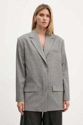 Remain marynarka Herringbone Blazer kolor szary oversize wzorzysta 5018723038