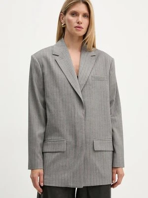 Remain marynarka Herringbone Blazer kolor szary oversize wzorzysta 5018723038