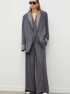 Remain marynarka kolor szary oversize gładka