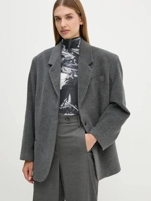 Zdjęcie produktu Remain marynarka wełniana Heavy Wool Blazer kolor szary jednorzędowa gładka 501887514