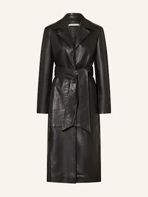 Remain Skórzany Trencz schwarz