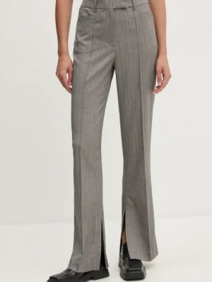 Remain spodnie Herringbone Slim Pants damskie kolor szary szerokie high waist 5018733038