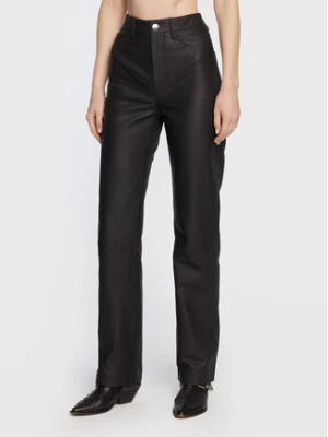 Remain Spodnie skórzane Leather RM1700 Czarny Regular Fit