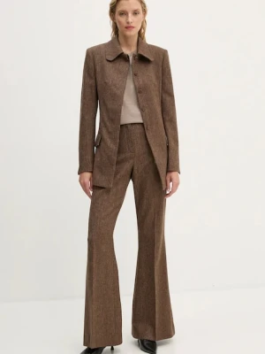 Remain spodnie wełniane Herringbone Flare Pants