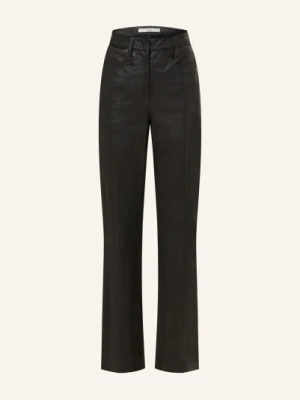 Remain Spodnie Z Imitacji Skóry schwarz