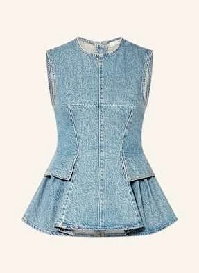Remain Top Jeansowy Peplum blau