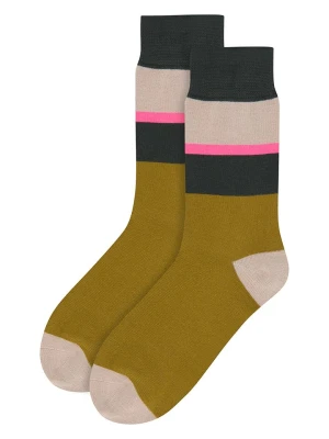 Remember Skarpety "Modell 66" w kolorze oliwkowo-kremowo-granatowym rozmiar: 36-41