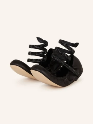 Rene Caovilla Baleriny Cleo Z Ozdobnymi Kamykami schwarz