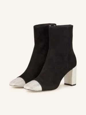 Rene Caovilla Botki Z Ozdobnymi Kamykami schwarz