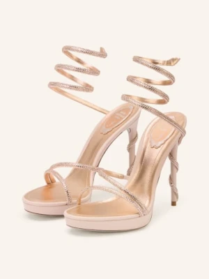 Rene Caovilla Sandały Margot Z Kamieniami Ozdobnymi rosa