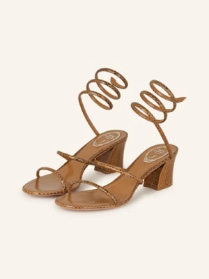 Rene Caovilla Sandały Na Obcasie Cleo braun