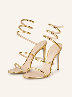 Rene Caovilla Sandały Na Obcasie gold