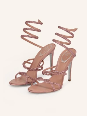 Rene Caovilla Sandały Z Kamieniami Ozdobnymi rosa