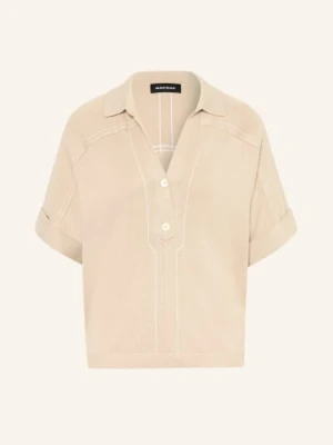 Repeat Dzianinowa Koszulka Polo beige
