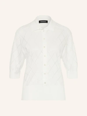 Repeat Dzianinowa Koszulka Polo weiss