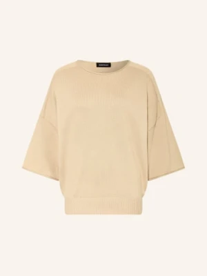 Repeat Sweter Oversize Z Rękawami 3/4 beige