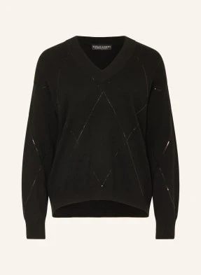 Repeat Sweter Z Kaszmiru I Cekinami schwarz