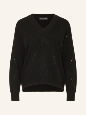Repeat Sweter Z Kaszmiru I Cekinami schwarz