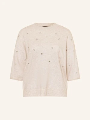 Repeat Sweter Z Kaszmiru Z Ozdobnymi Kamykami weiss