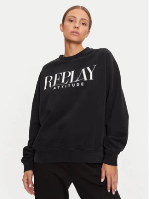 REPLAY Bluza W3106C.000.22890CS Czarny Oversize