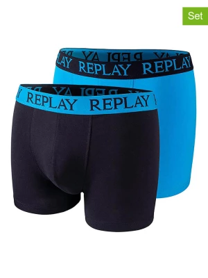 Replay Bokserki (2 pary) w kolorze czarnym i niebieskim rozmiar: M