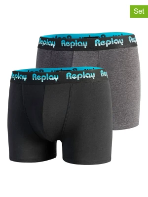 Replay Bokserki (2 pary) w kolorze szarym i czarnym rozmiar: L