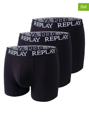 Replay Bokserki (3 pary) w kolorze czarnym rozmiar: M