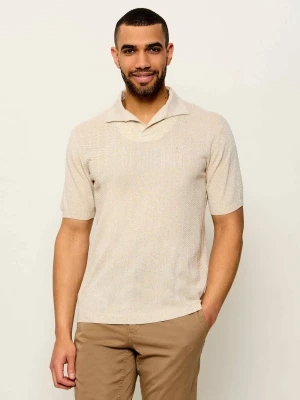 Replay Polo | Regular Fit | z dodatkiem lnu beżowy