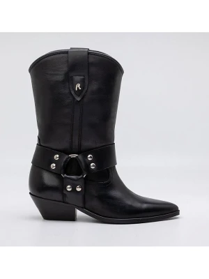 Replay Skórzane botki w kolorze czarnym rozmiar: 37