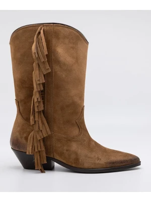 Replay Skórzane botki w kolorze jasnobrązowym rozmiar: 36