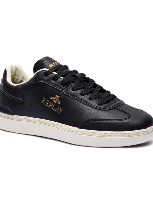 Replay Skórzane sneakersy czarny