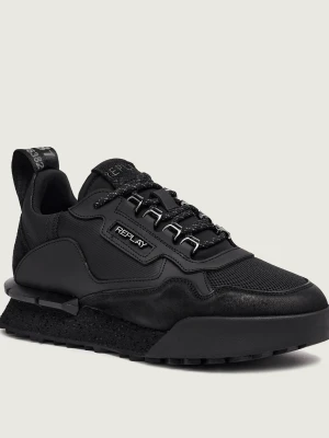 Replay Skórzane sneakersy Field Mod D | zamsz czarny