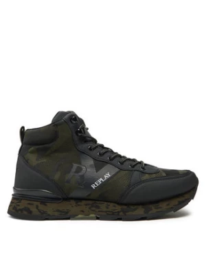 REPLAY Sneakersy Arthur Mid Camo Mid-Top GMS68.000.C0092T Zielony