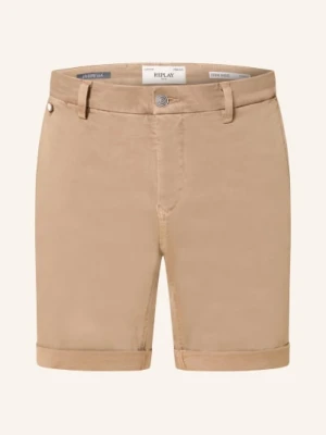 Replay Szorty Jeansowe Benni Regular Fit beige