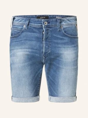 Replay Szorty Jeansowe Tapered Fit blau