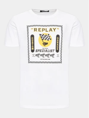 Replay T-Shirt M6649.000.2660 Biały Regular Fit