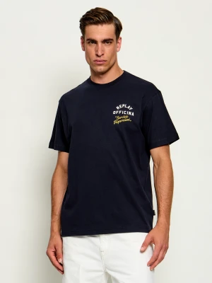 Replay T-shirt | Regular Fit granatowy