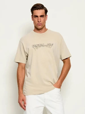 Replay T-shirt | Relaxed fit beżowy
