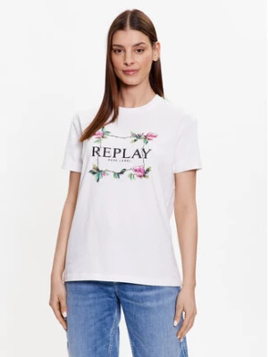 Replay T-Shirt W3232N.000.23188P Biały Regular Fit