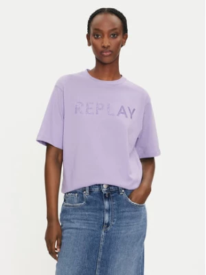 Replay T-Shirt W3698R.000.23188P Fioletowy Regular Fit