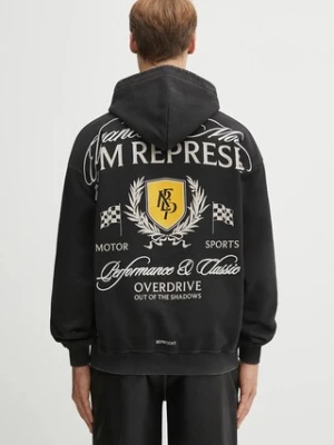 Represent bluza bawełniana Crest Hoodie męska kolor czarny z kapturem z aplikacją MLM41067.06