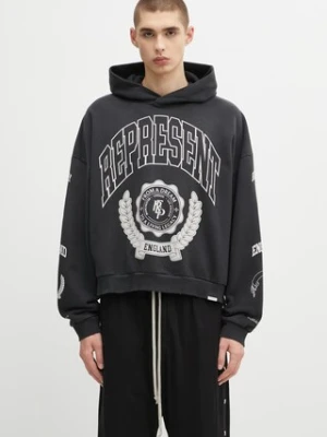 Represent bluza bawełniana Legacy Crest męska kolor czarny z kapturem z nadrukiem MLM100372
