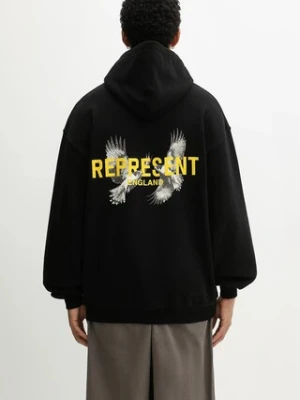 Represent bluza bawełniana LEGACY FALCONS męska kolor czarny z kapturem wzorzysta MLM100734