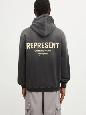 Represent bluza bawełniana Owners Club męska kolor czarny z kapturem z nadrukiem OCM41113