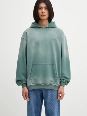 Represent bluza bawełniana Owners Club Script męska kolor zielony z kapturem z nadrukiem OCM41200