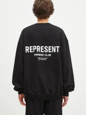 Represent bluza bawełniana Represent Owners Club Sweater męska kolor czarny z nadrukiem OCM41115.001