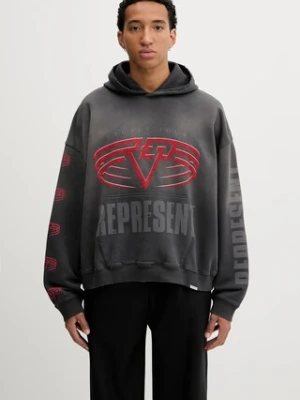 Represent bluza dwustronna bawełniana Reversible Living Legacy Falcon męska kolor szary z kapturem wzorzysta MLM100681