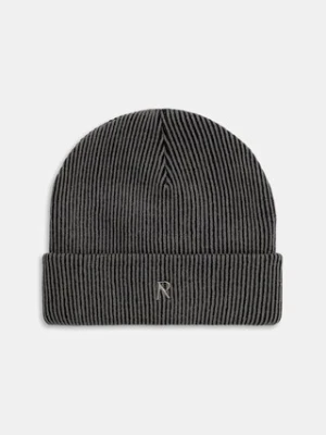 Represent czapka Rib Knit Beanie kolor szary MLM100354