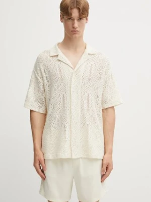 Represent koszula All Over Crochet Shirt męska kolor beżowy relaxed MLM3837.26