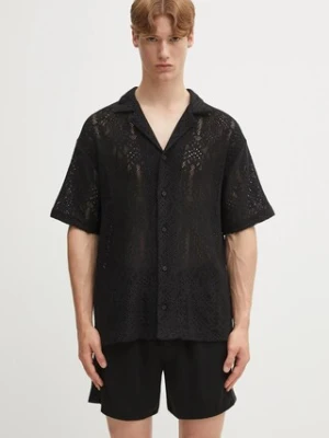 Represent koszula All Over Crochet Shirt męska kolor czarny relaxed MLM3837.01